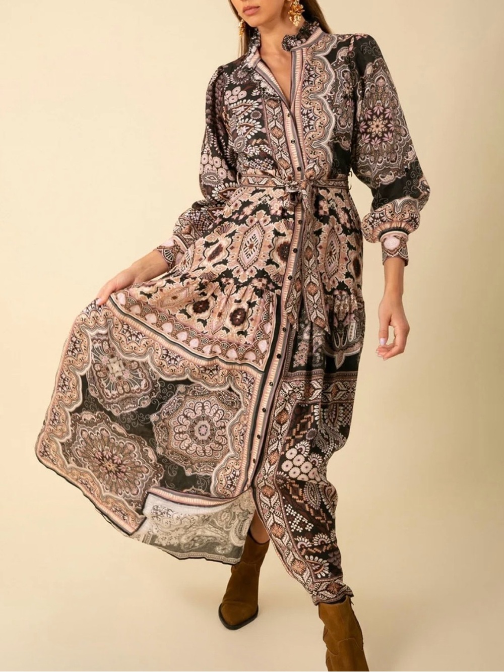 Hale Bob Samara Linen Maxi Dress